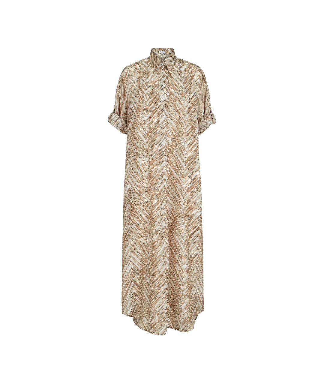 BRUNELLO CUCINELLI Мульти шелковое повседневное платье, фото 2