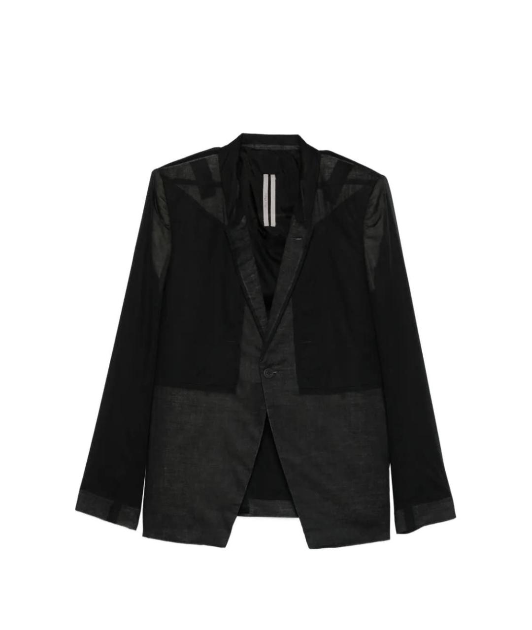RICK OWENS Черный хлопковый пиджак, фото 1