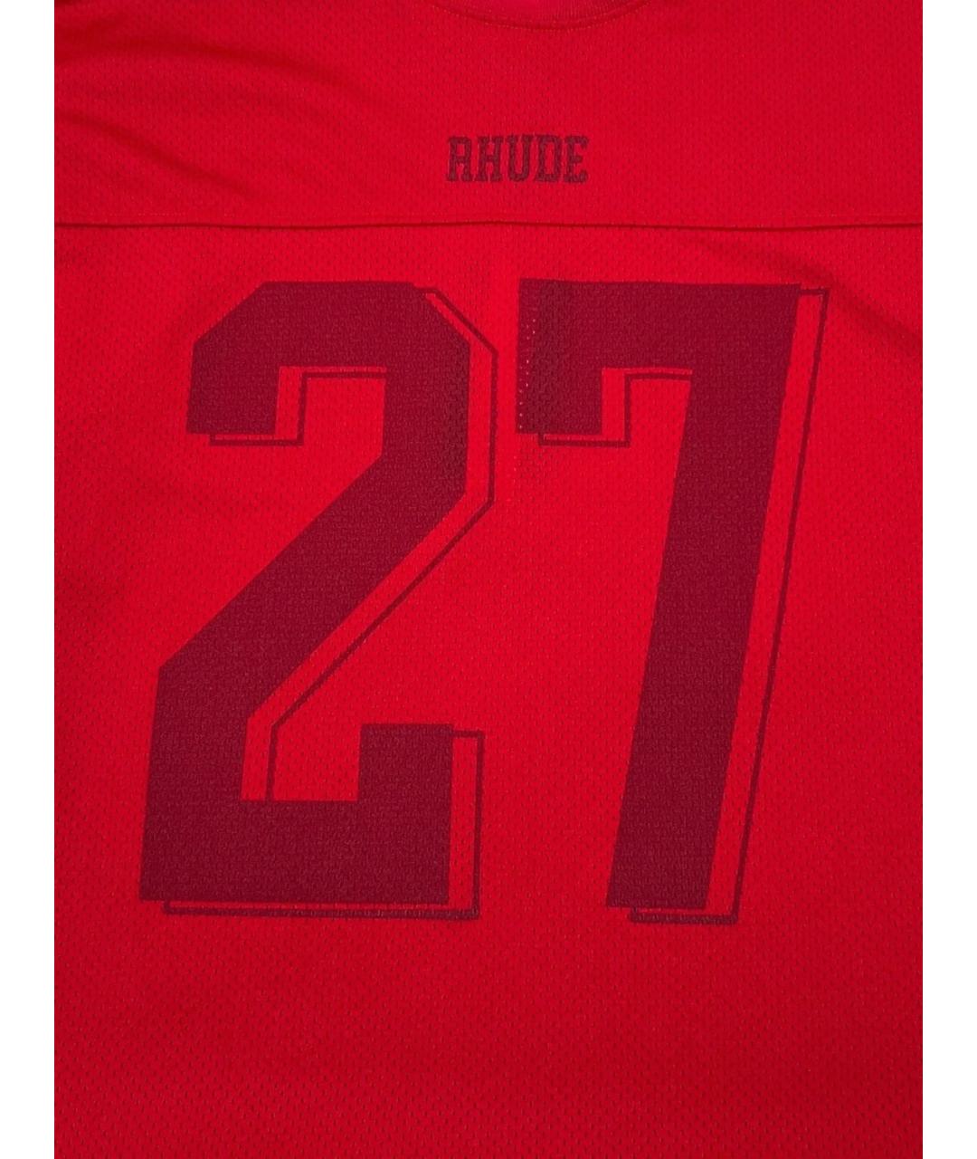 RHUDE Красная вискозная футболка, фото 3