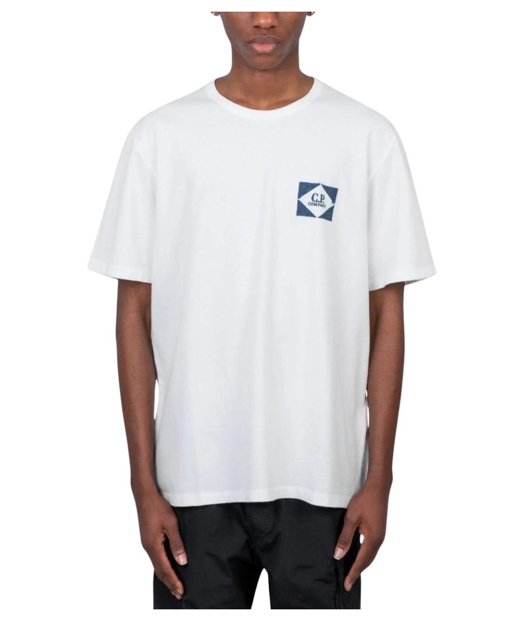 CP COMPANY Белая хлопковая футболка, фото 1