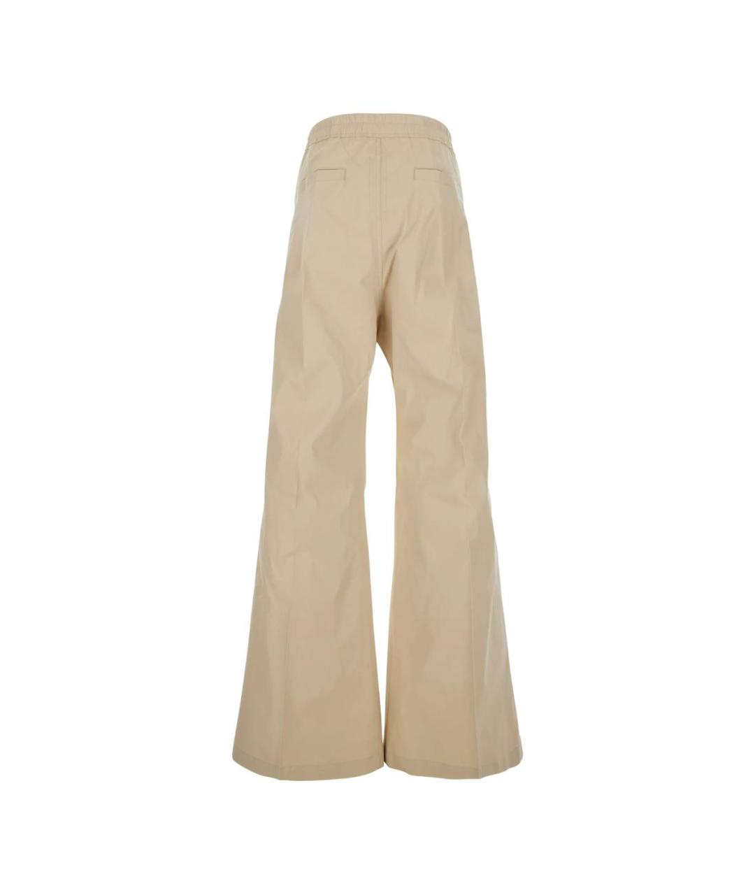 RICK OWENS Бежевые хлопковые повседневные брюки, фото 3