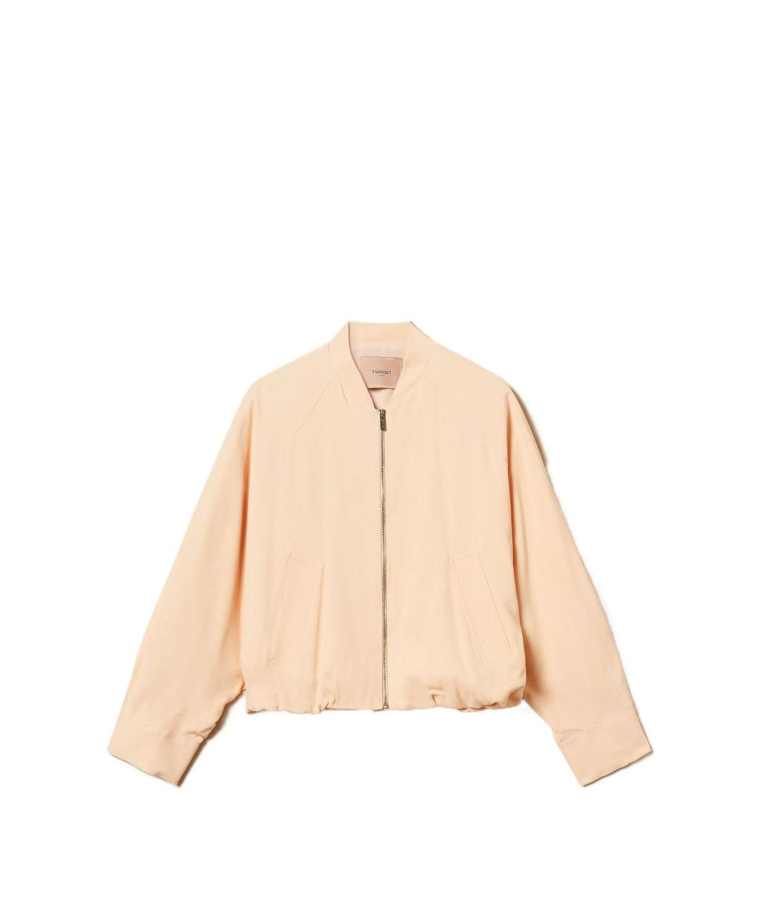 TWIN-SET Розовая полиэстеровая куртка, фото 1