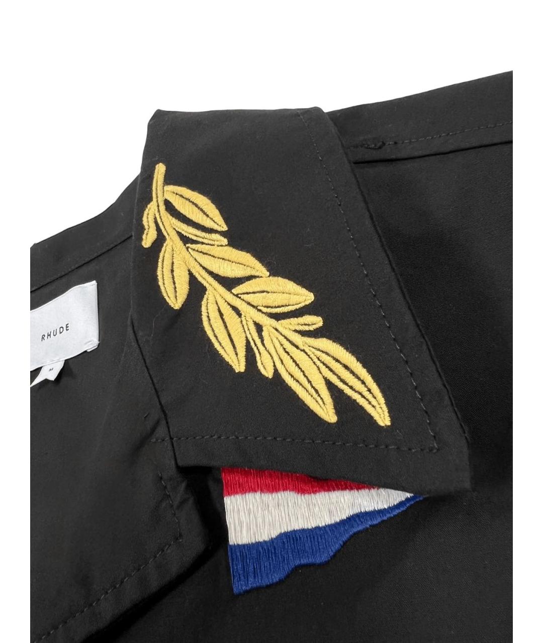 RHUDE Черная хлопковая кэжуал рубашка, фото 4