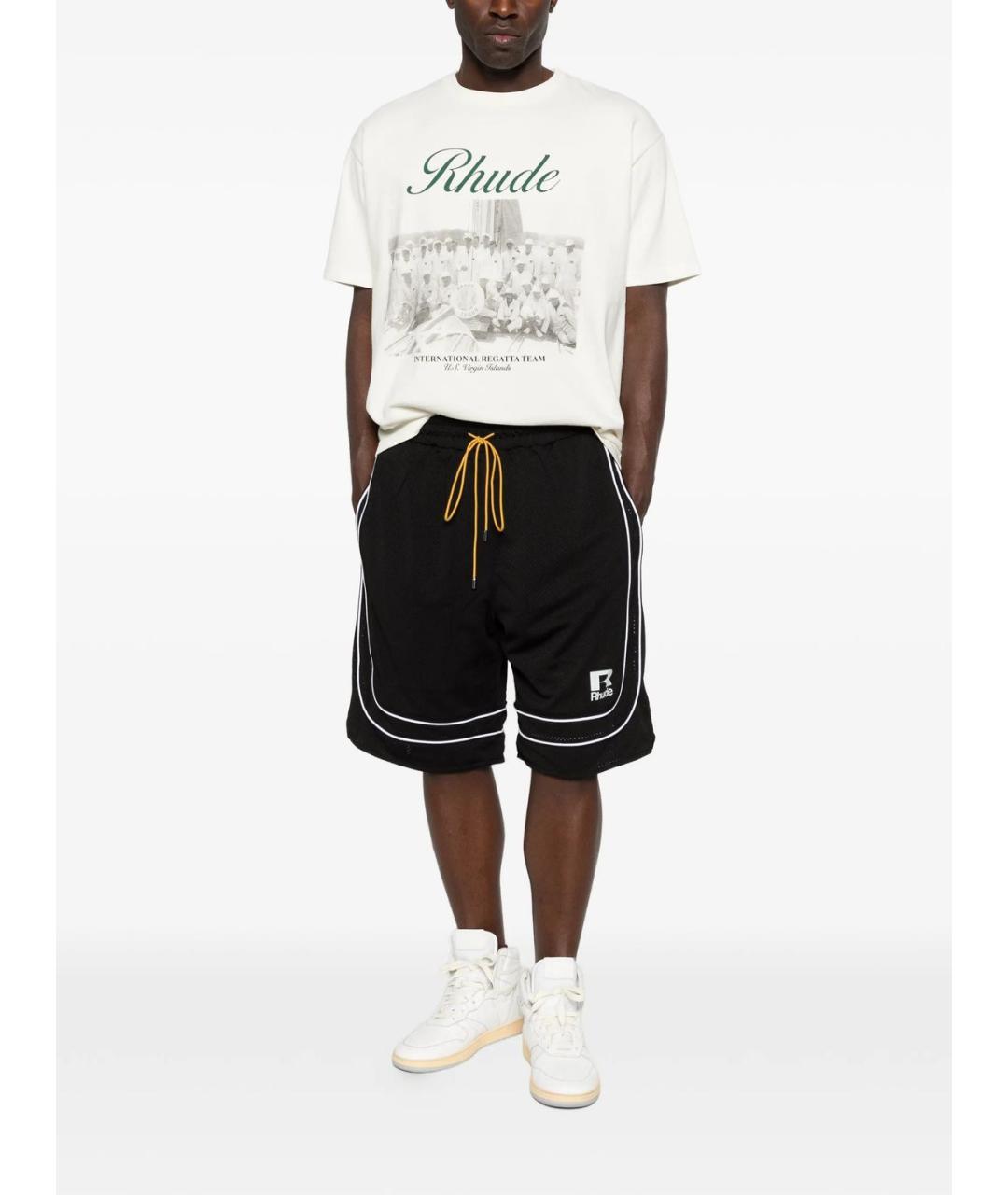 RHUDE Черные полиэстеровые шорты, фото 3
