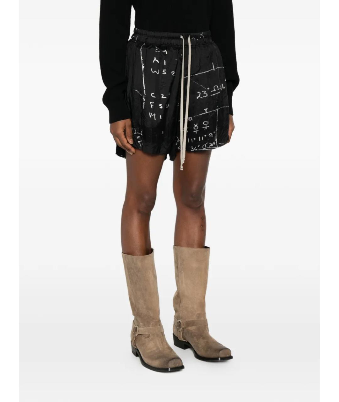 RICK OWENS Черные вискозные шорты, фото 3