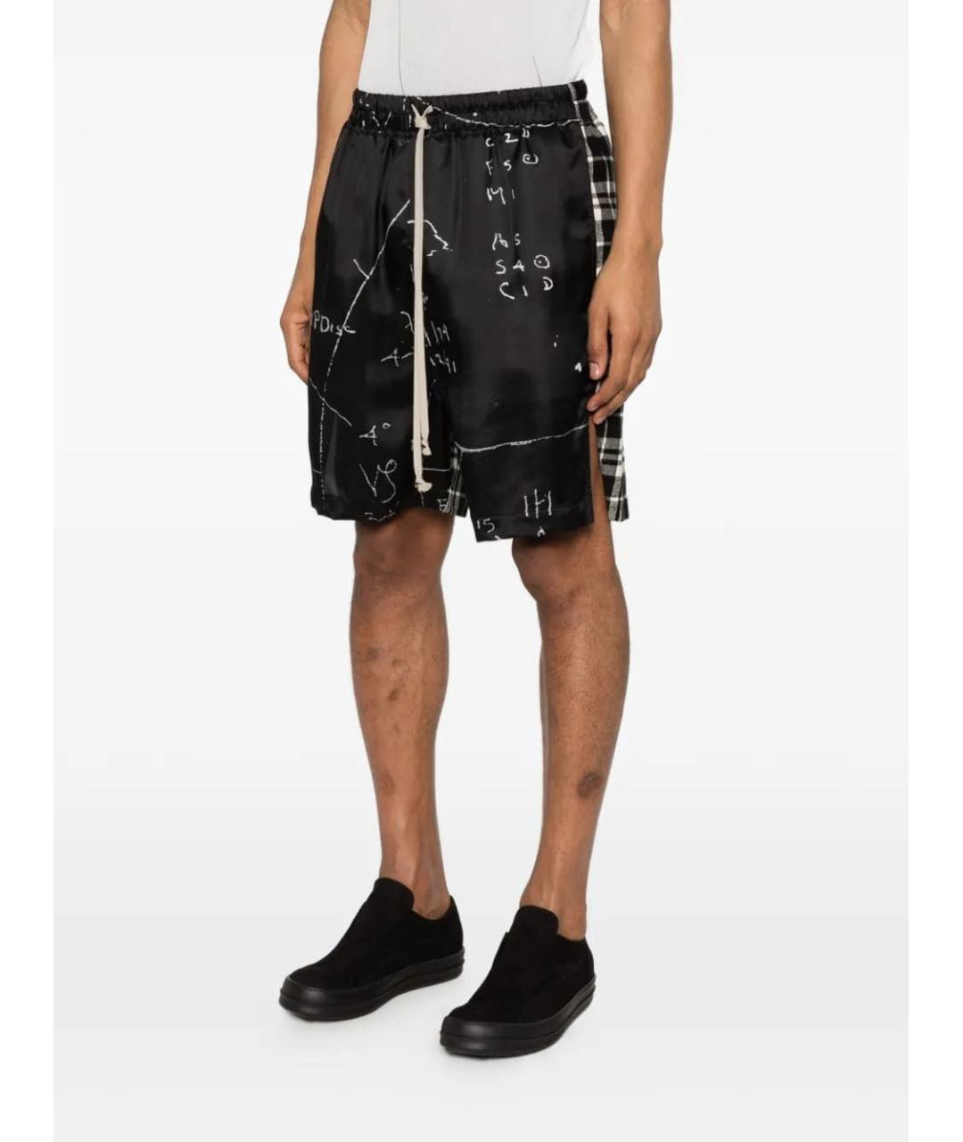 RICK OWENS Черные вискозные шорты, фото 2