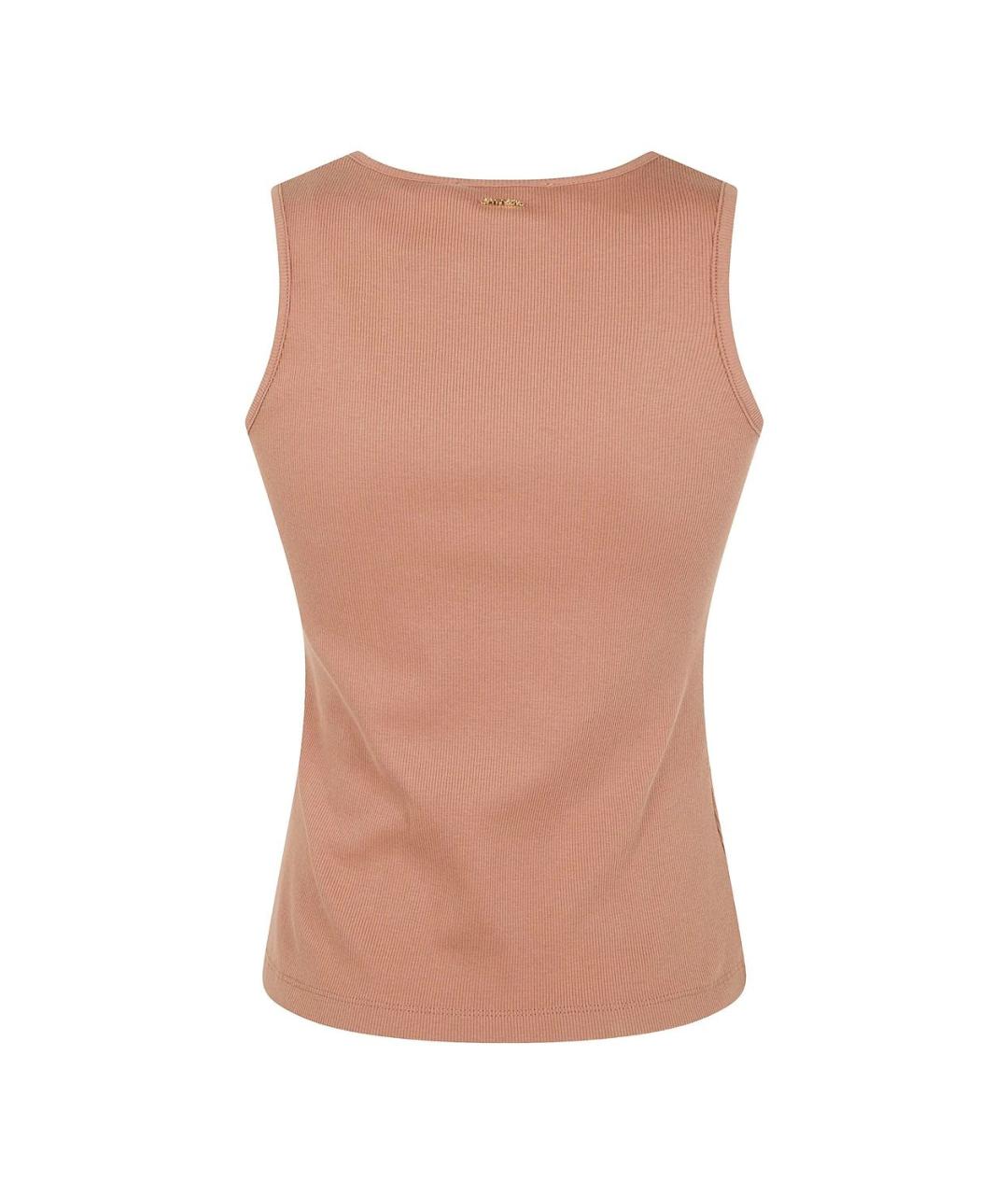 TWIN-SET Коричневая хлопковая майка, фото 2