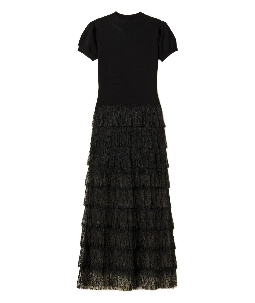 TWIN-SET Черное полиэстеровое коктейльное платье, фото 3