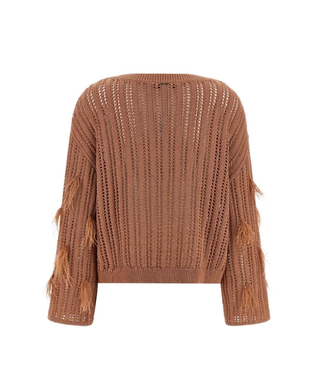 TWIN-SET Коричневый хлопковый джемпер / свитер, фото 2