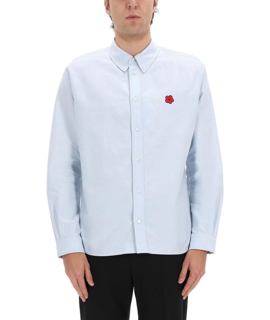 KENZO Синяя хлопковая кэжуал рубашка, фото 3