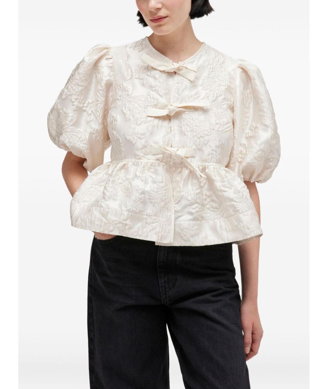 GANNI Белая полиэстеровая рубашка, фото 4