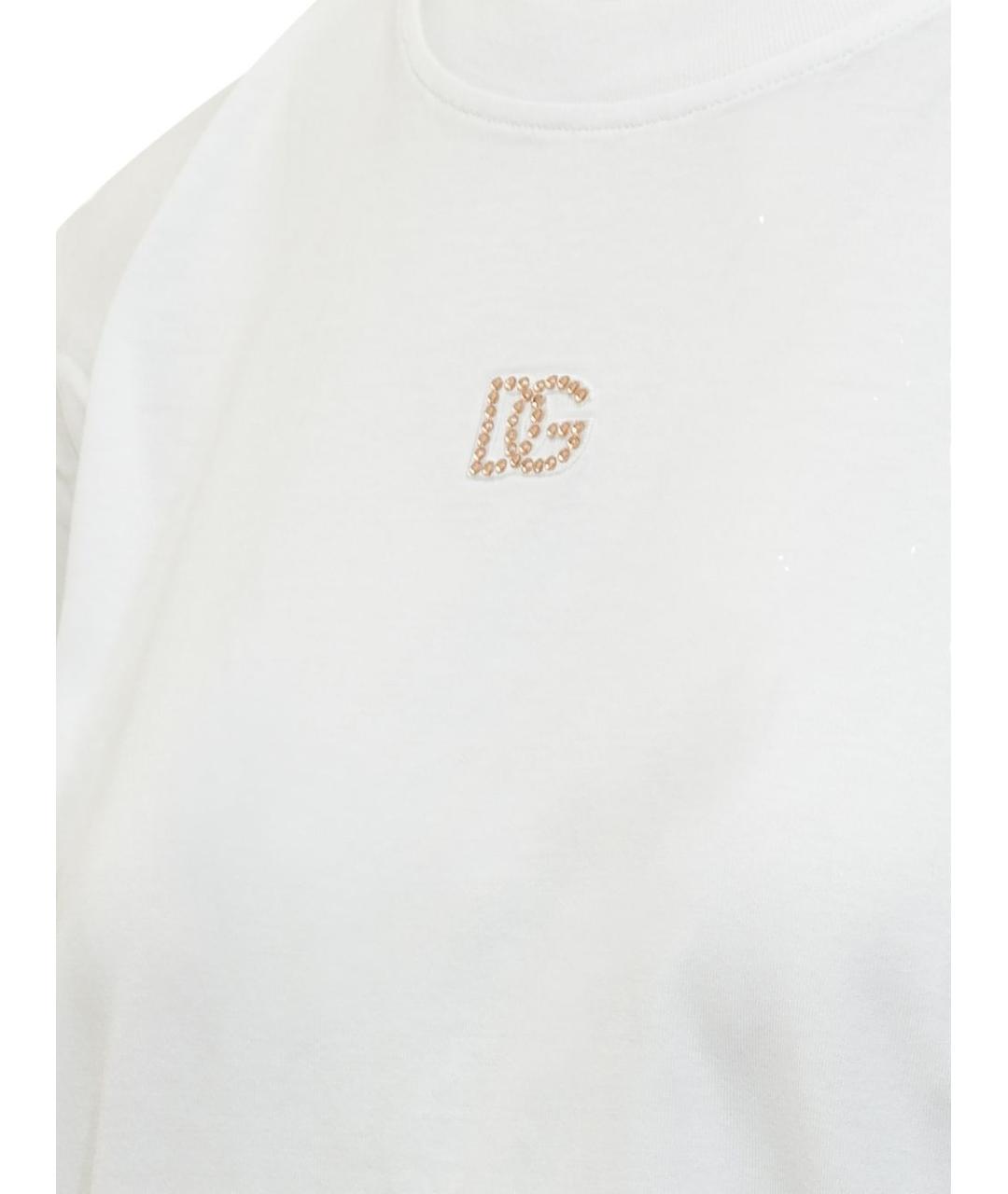 DOLCE&GABBANA Белая хлопковая футболка, фото 3
