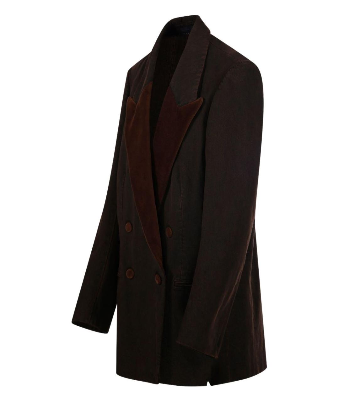 DRIES VAN NOTEN Коричневый хлопковый жакет/пиджак, фото 3