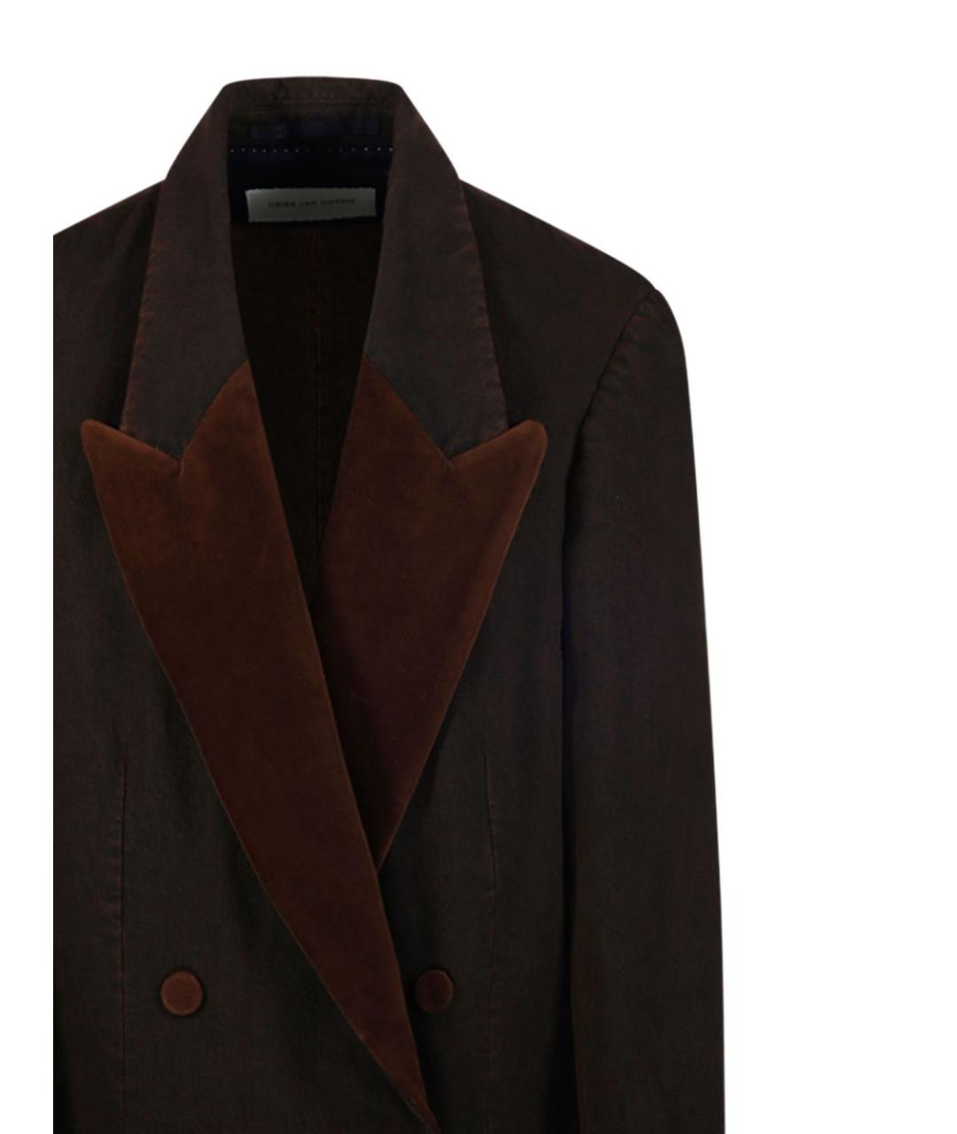 DRIES VAN NOTEN Коричневый хлопковый жакет/пиджак, фото 4