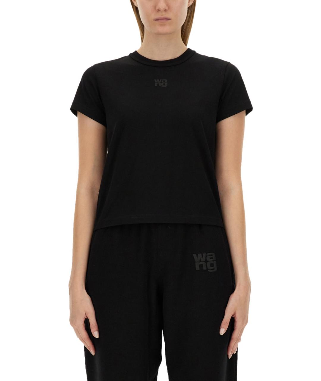 ALEXANDER WANG Черная хлопковая футболка, фото 1