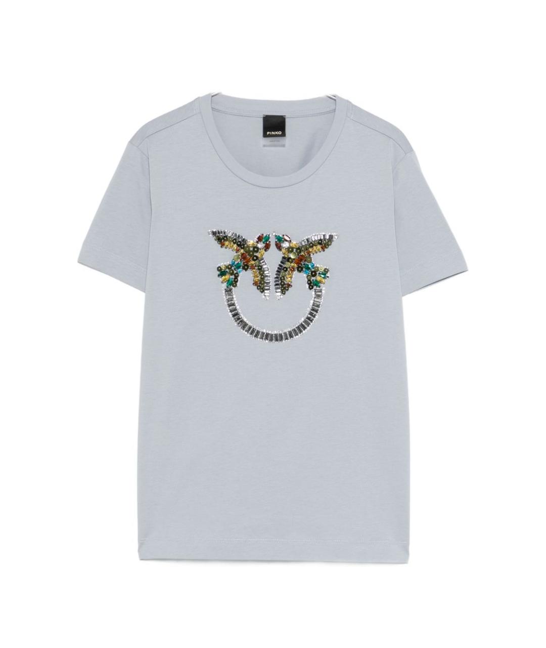 PINKO Синяя хлопковая футболка, фото 1