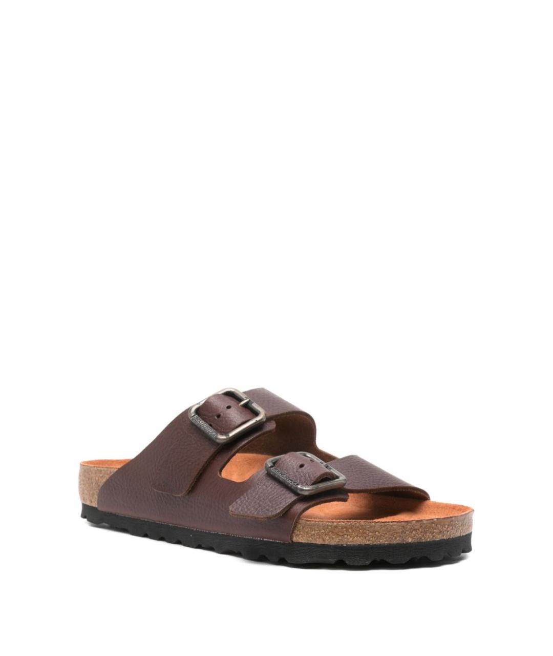 BIRKENSTOCK Коричневые кожаные сандалии, фото 3