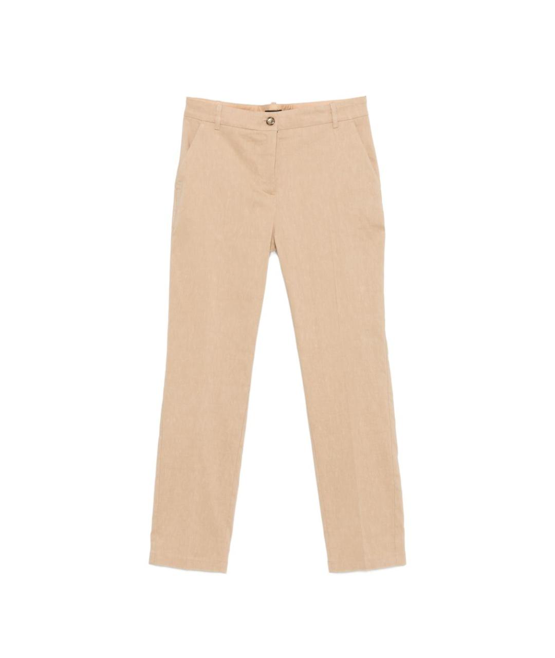 PINKO Бежевые прямые брюки, фото 1