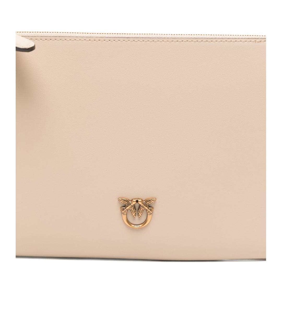 PINKO Бежевая кожаная сумка через плечо, фото 3