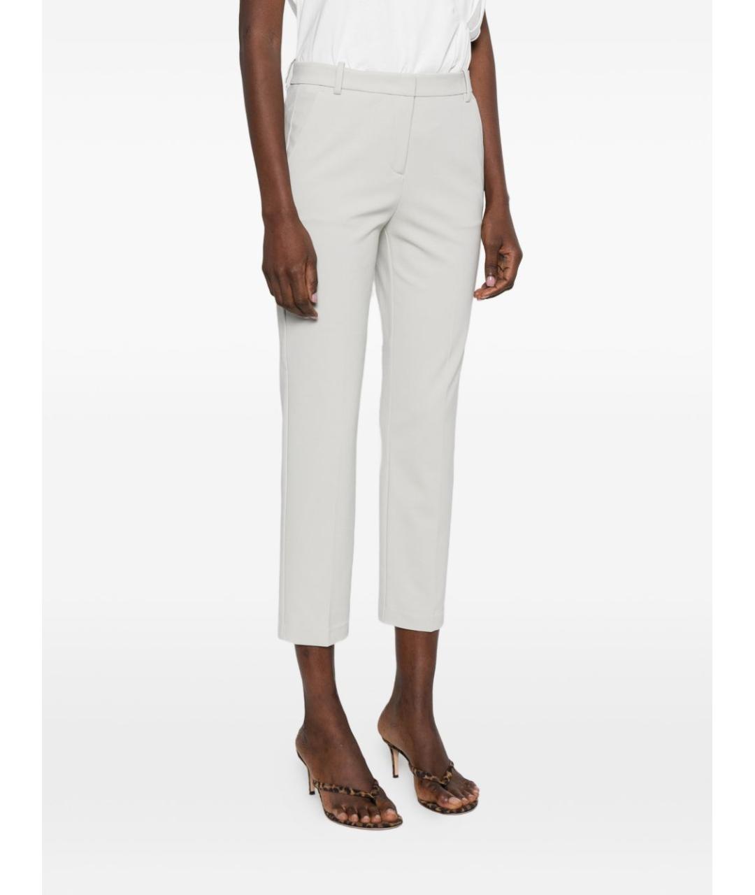 PINKO Серые вискозные прямые брюки, фото 3