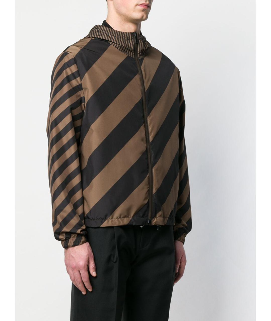 FENDI Коричневая полиамидовая куртка, фото 3