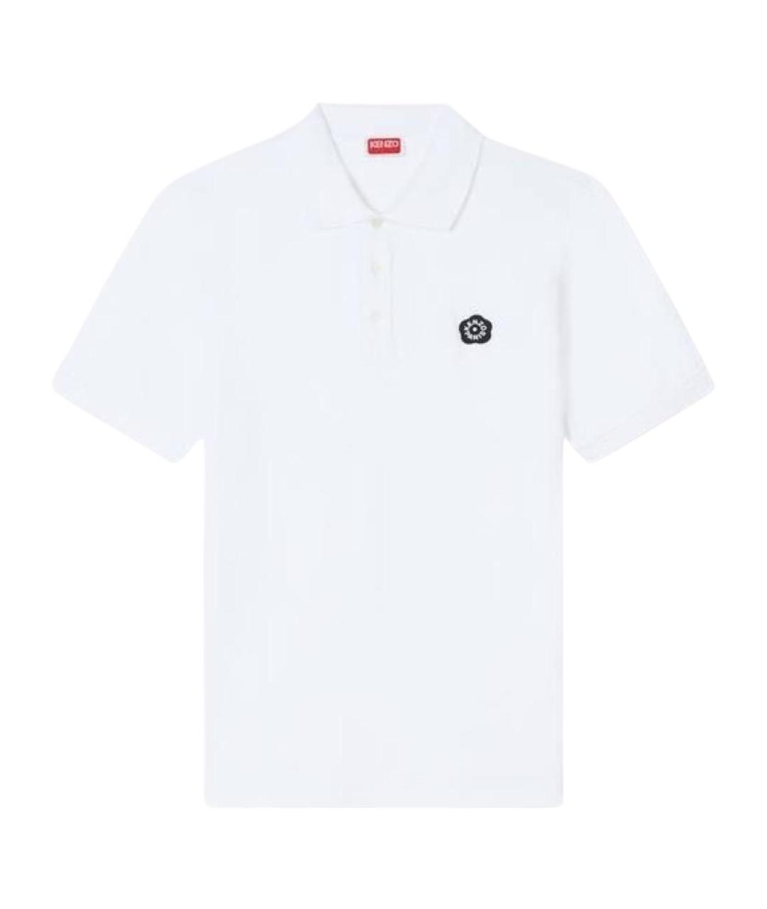 KENZO Белое хлопковое поло с коротким рукавом, фото 1