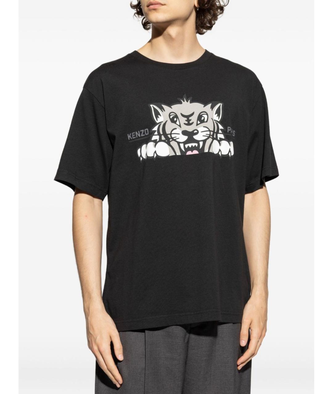 KENZO Черная хлопковая футболка, фото 5