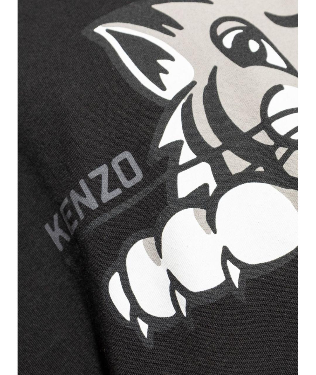 KENZO Черная хлопковая футболка, фото 4