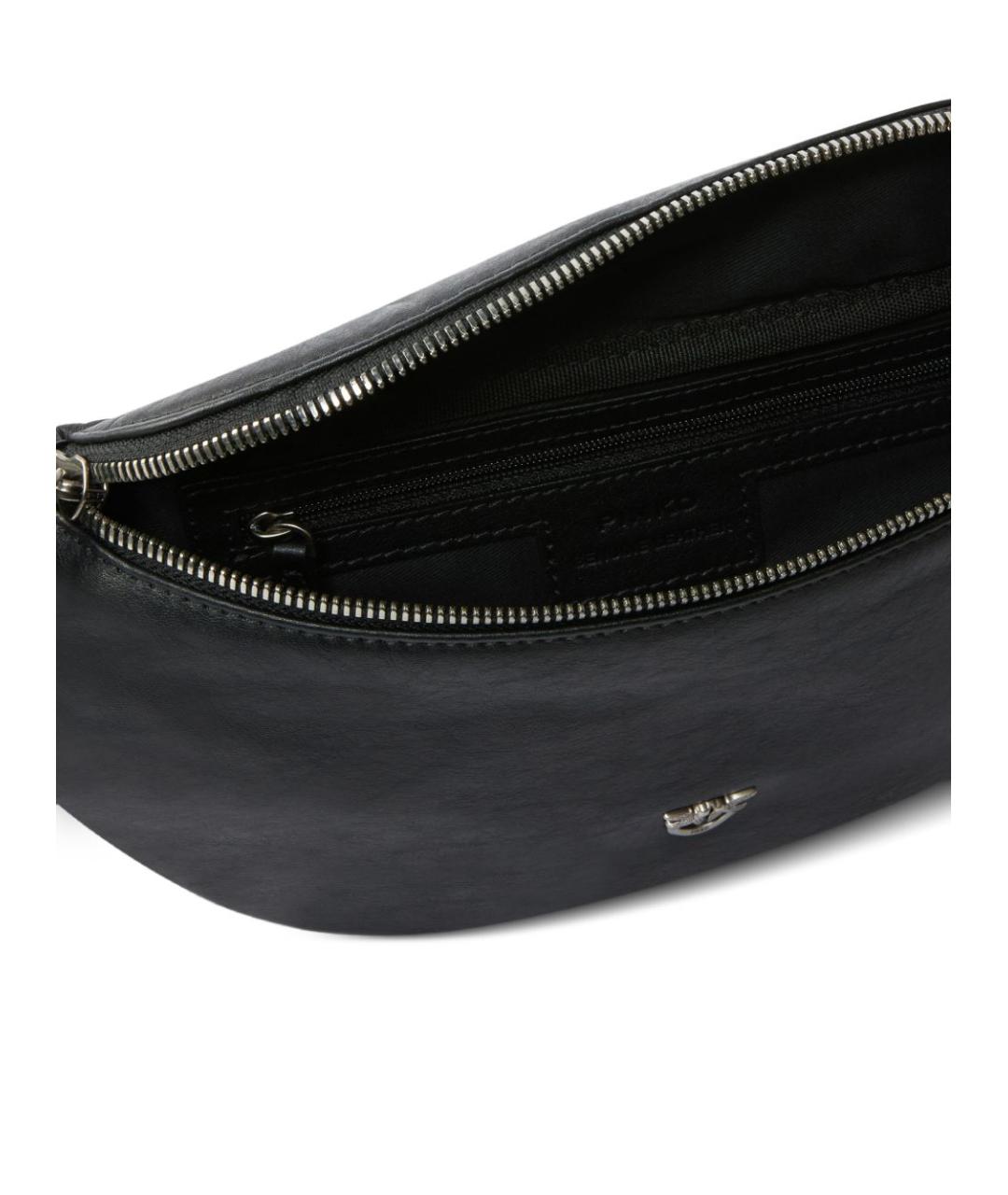 PINKO Черная кожаная поясная сумка, фото 4