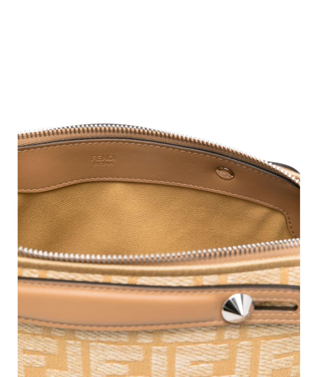 FENDI Бежевая тканевая сумка через плечо, фото 3