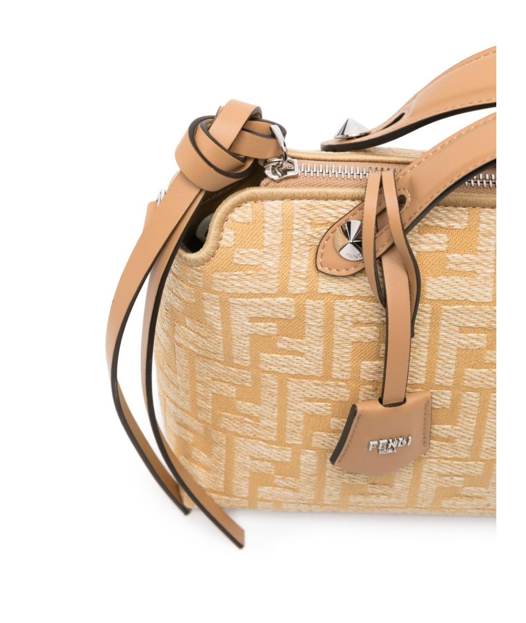 FENDI Бежевая тканевая сумка через плечо, фото 4