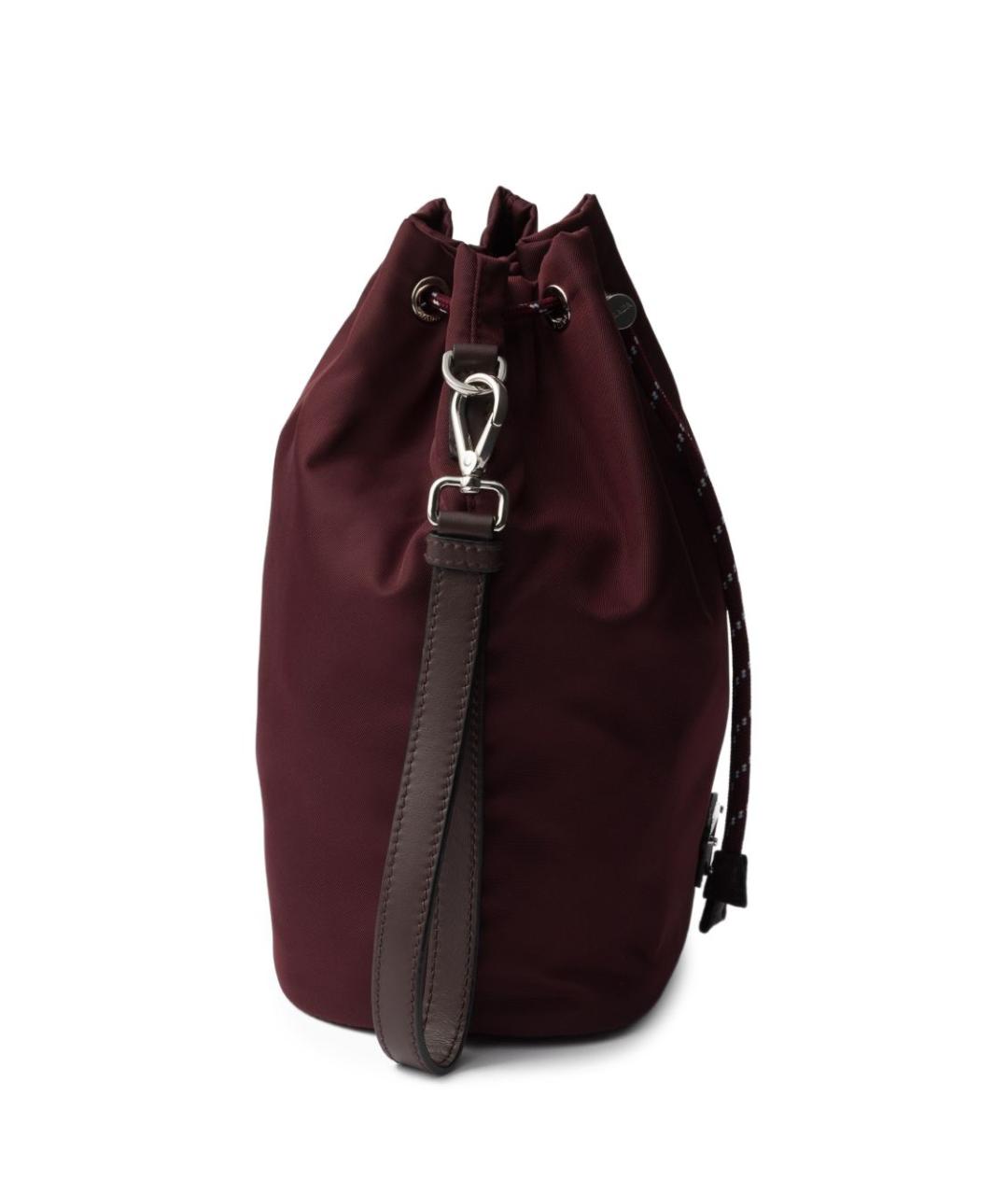 PRADA Бордовая тканевая барсетка, фото 5