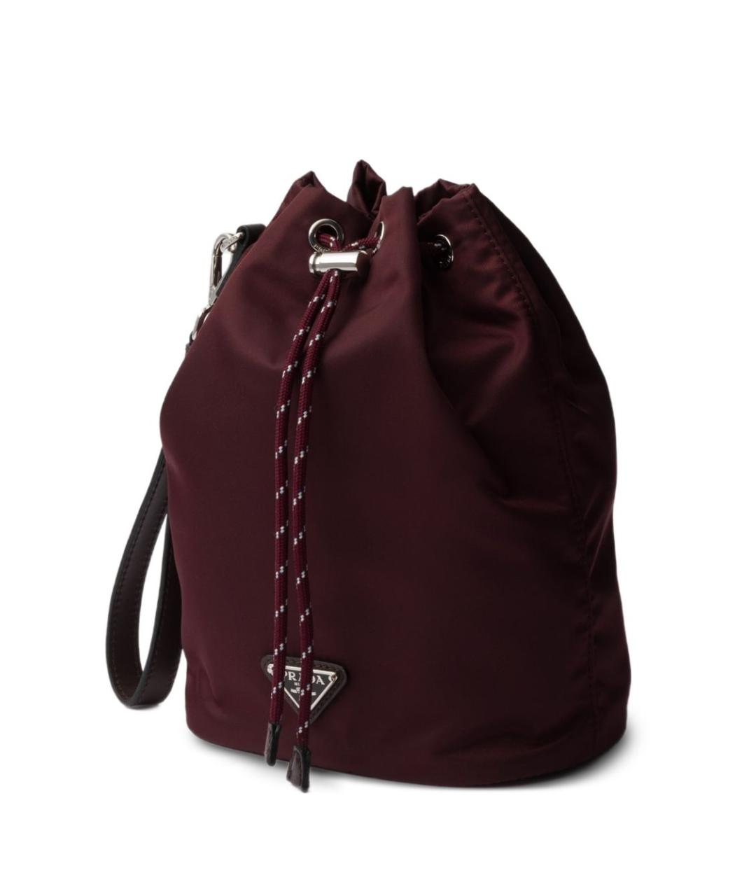 PRADA Бордовая тканевая барсетка, фото 4