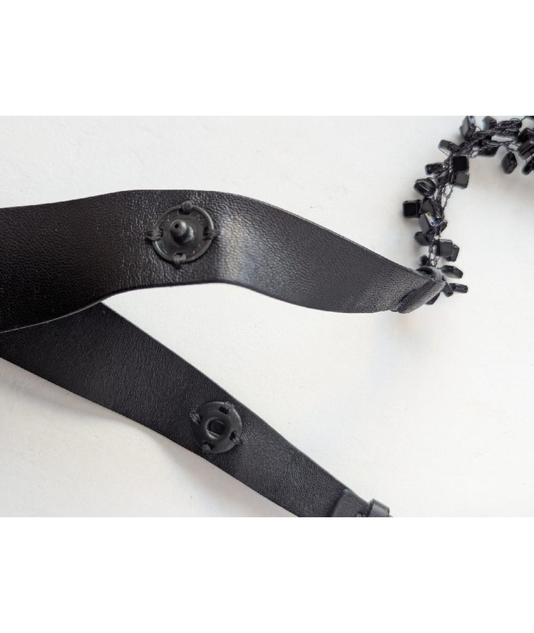 JIL SANDER Черное кожаное колье, фото 5