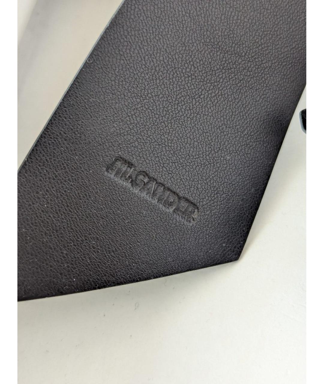 JIL SANDER Черное кожаное колье, фото 6