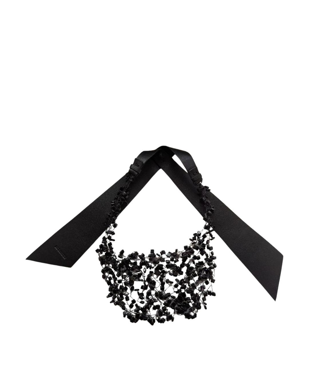 JIL SANDER Черное кожаное колье, фото 1
