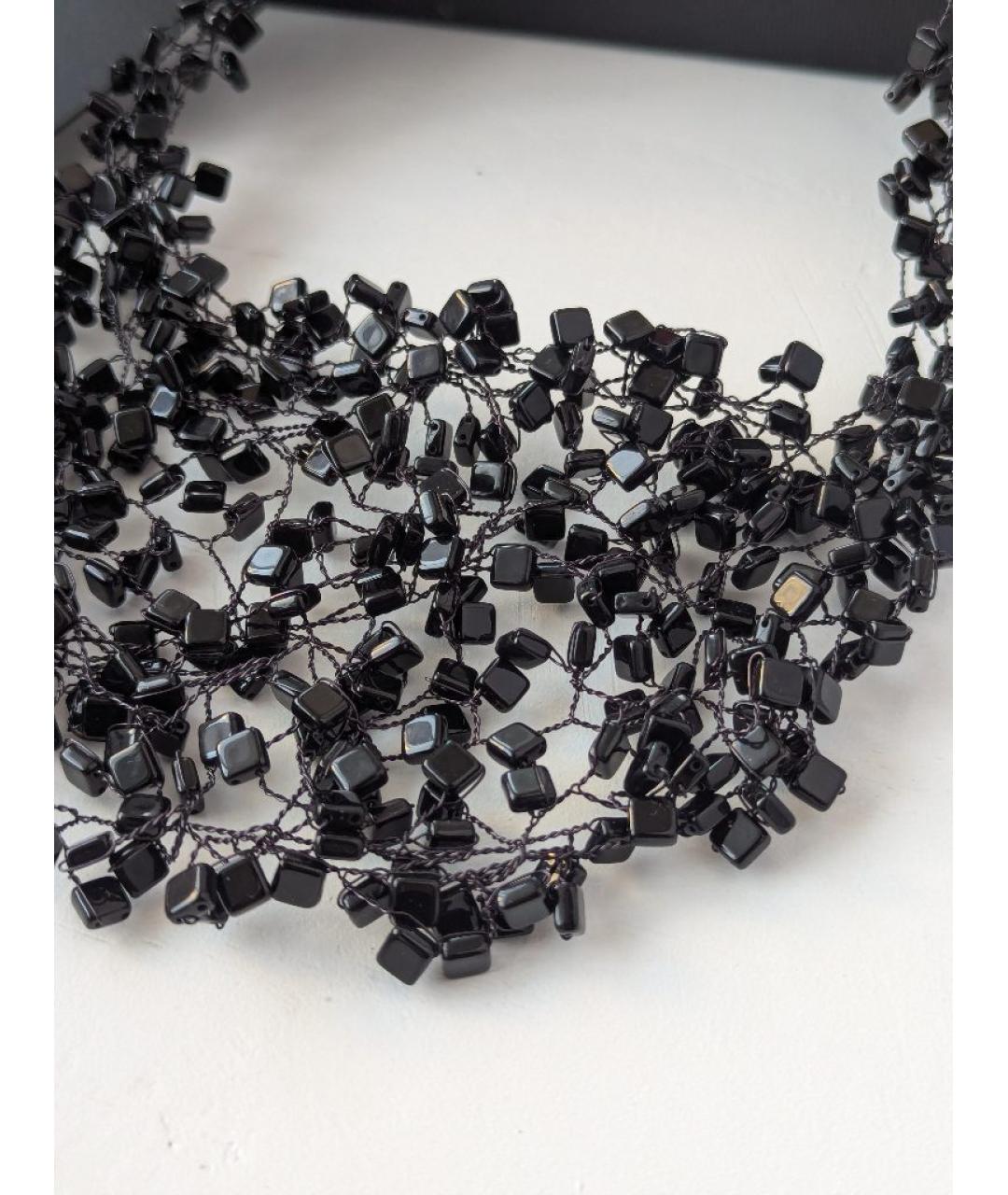 JIL SANDER Черное кожаное колье, фото 2