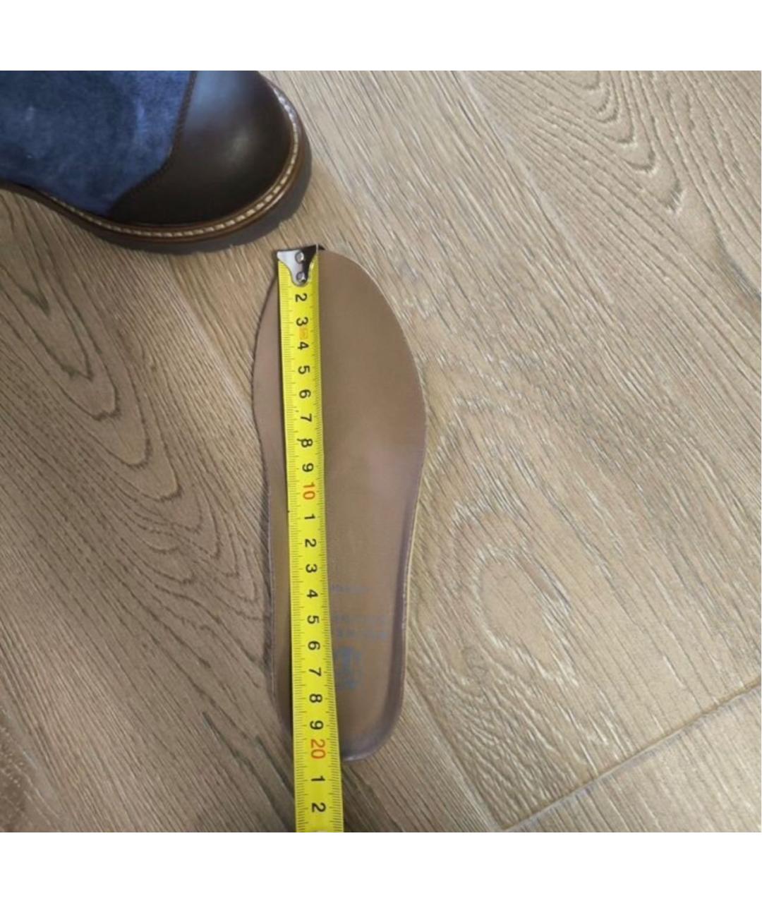 BRUNELLO CUCINELLI Темно-синие кожаные ботинки, фото 5