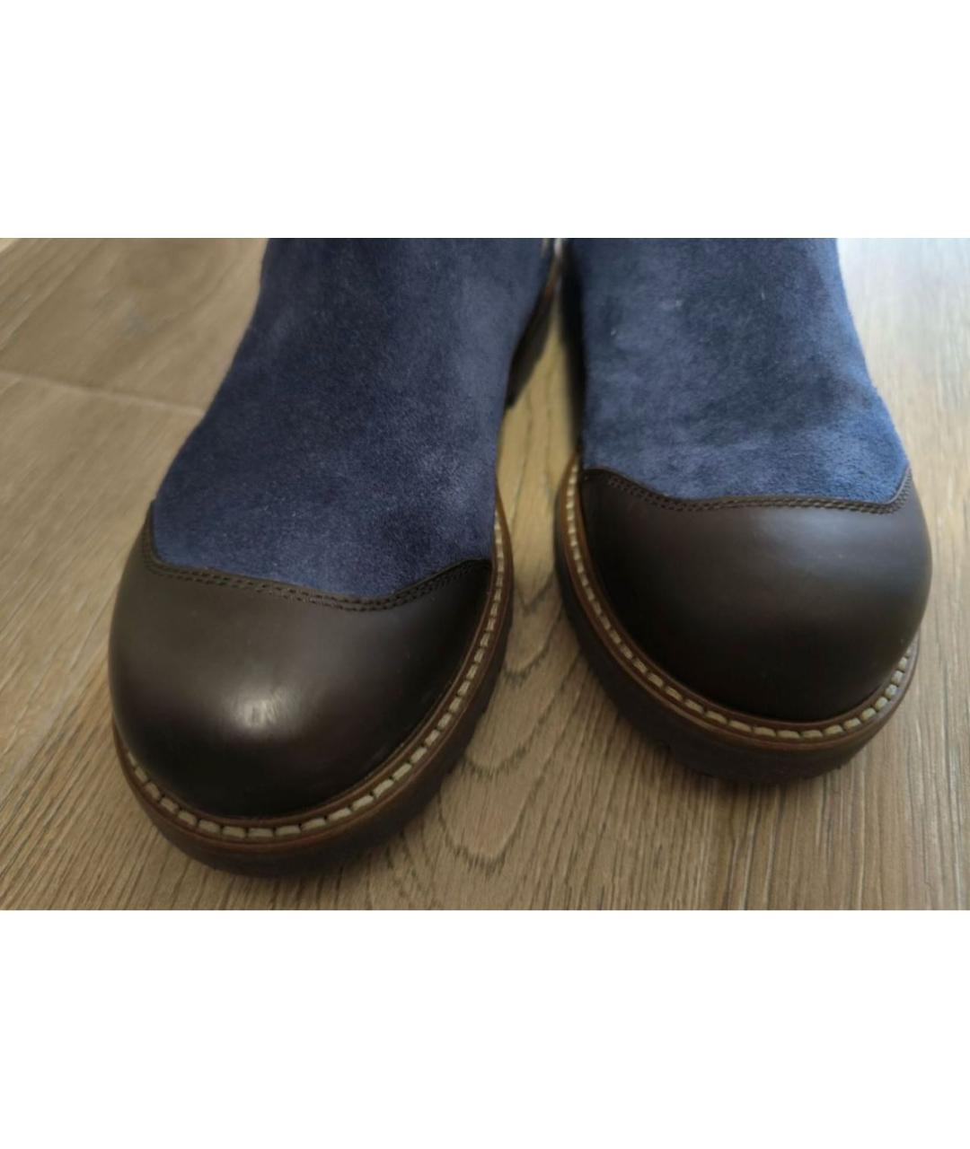 BRUNELLO CUCINELLI Темно-синие кожаные ботинки, фото 3