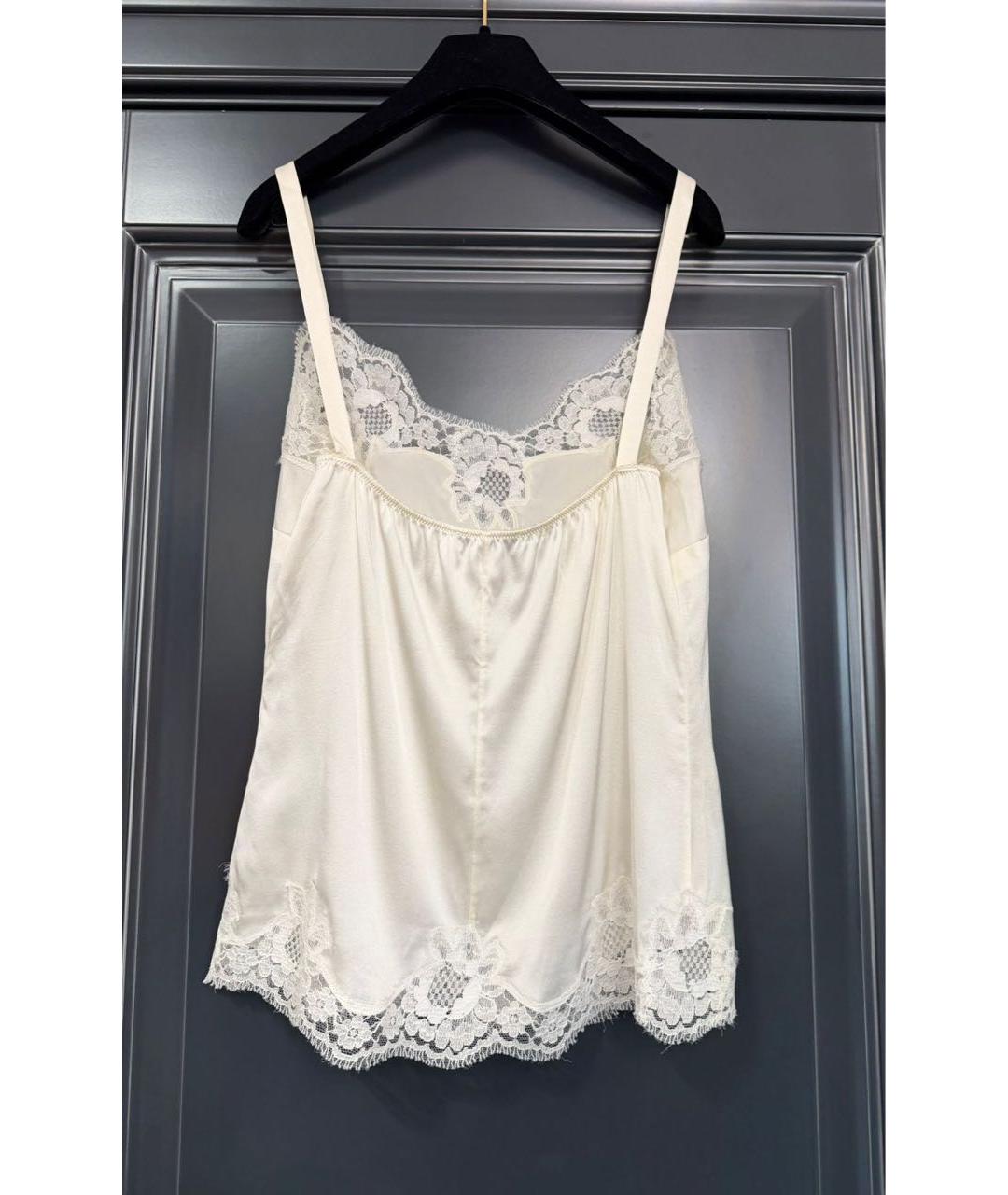 DOLCE&GABBANA Белая шелковая майка, фото 2