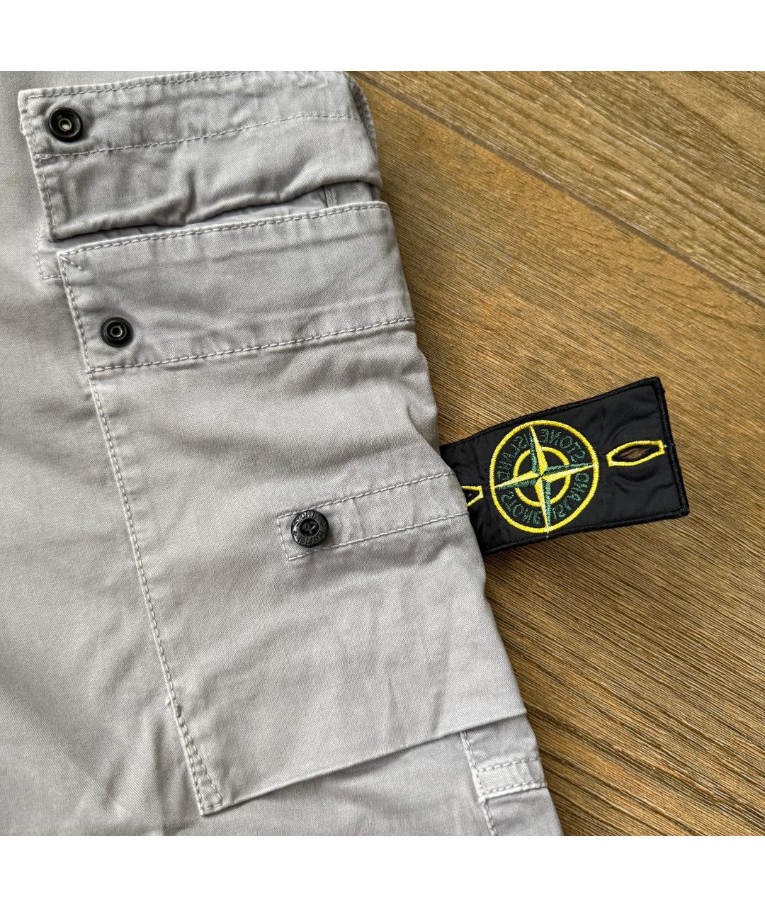 STONE ISLAND Серые повседневные брюки, фото 8