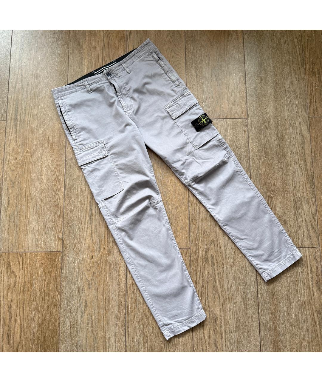 STONE ISLAND Серые повседневные брюки, фото 10