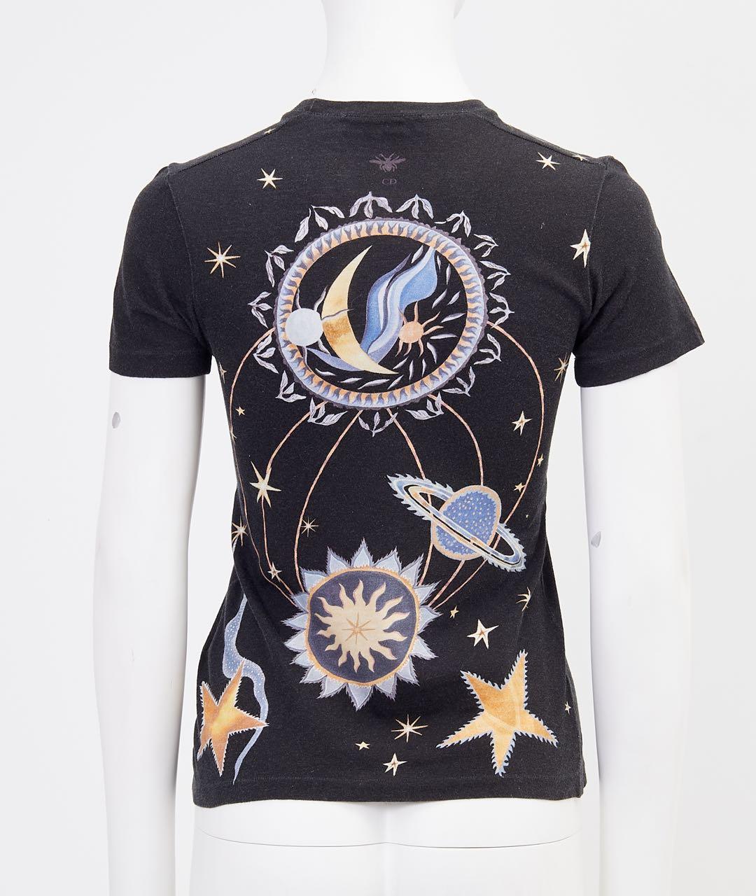 CHRISTIAN DIOR Черная хлопковая футболка, фото 2