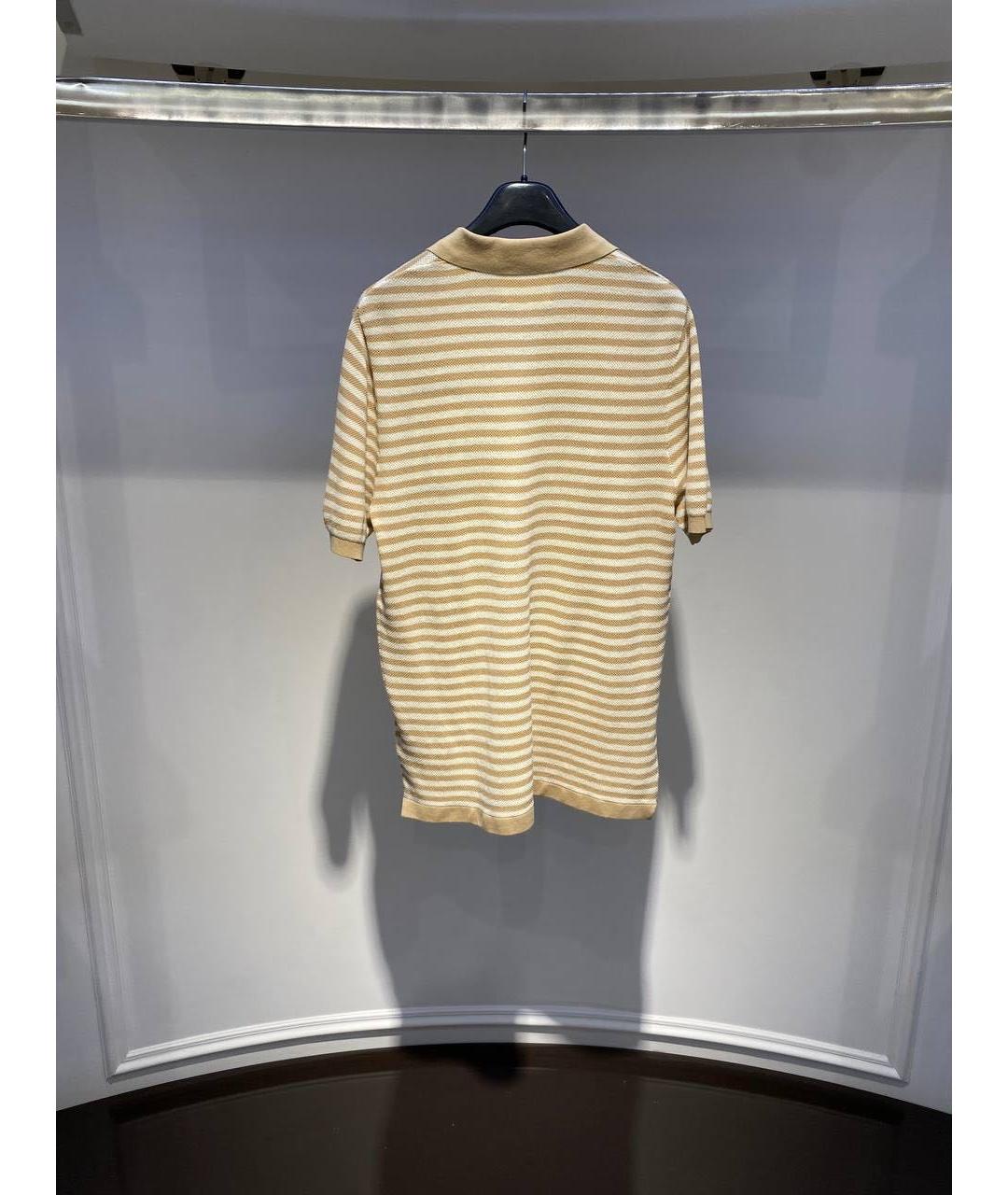 MC2 SAINT BARTH Бежевое хлопковое поло с коротким рукавом, фото 2