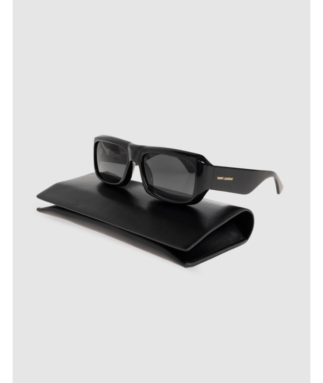 SAINT LAURENT Черные пластиковые солнцезащитные очки, фото 4