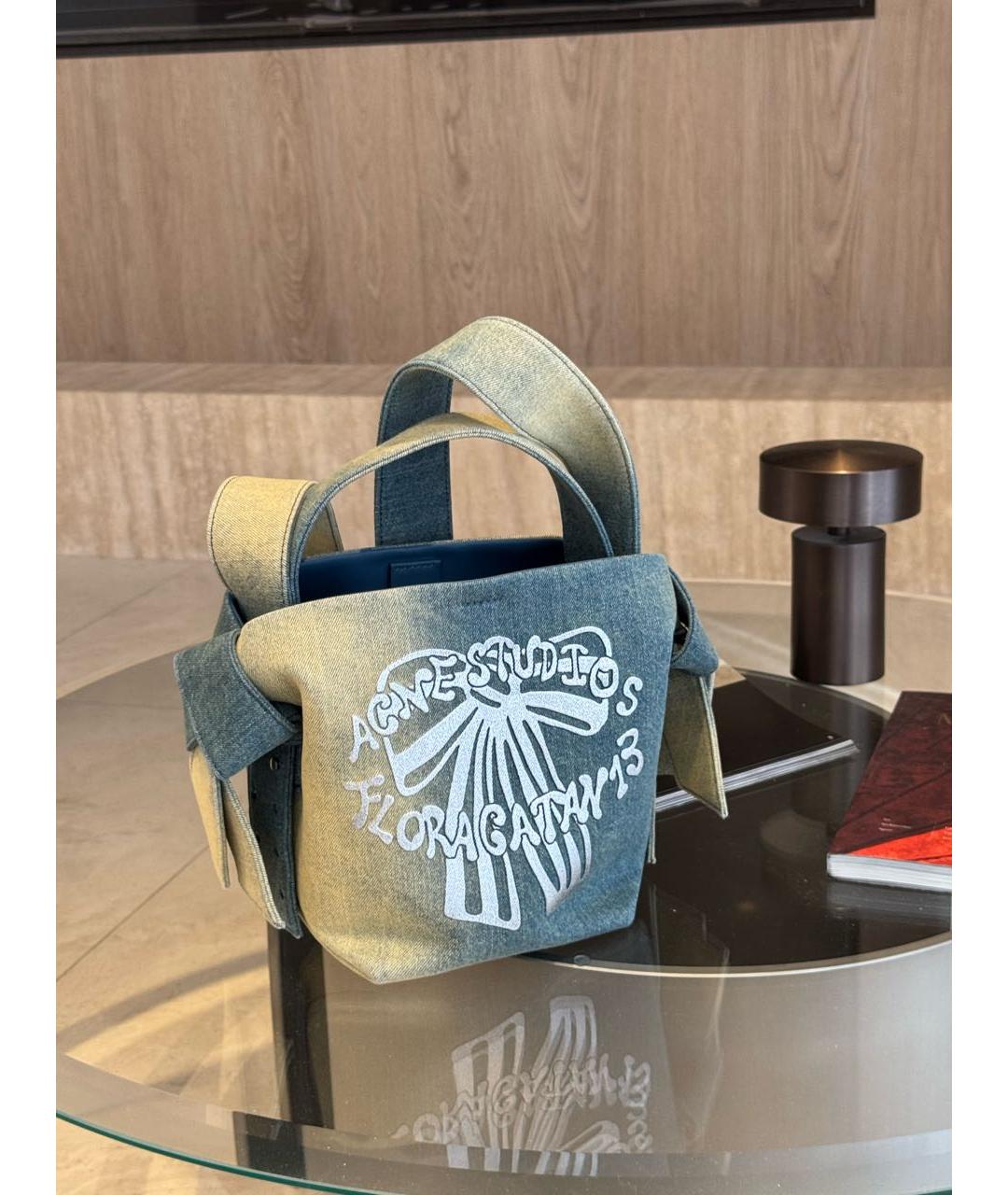 ACNE STUDIOS Голубая деним сумка через плечо, фото 3