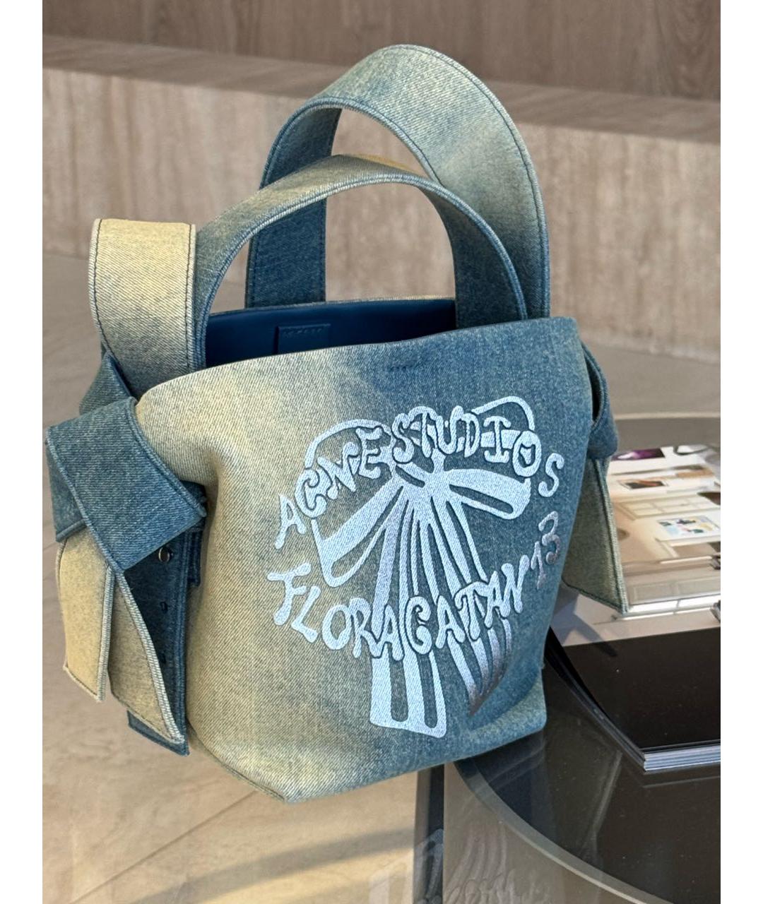 ACNE STUDIOS Голубая деним сумка через плечо, фото 6