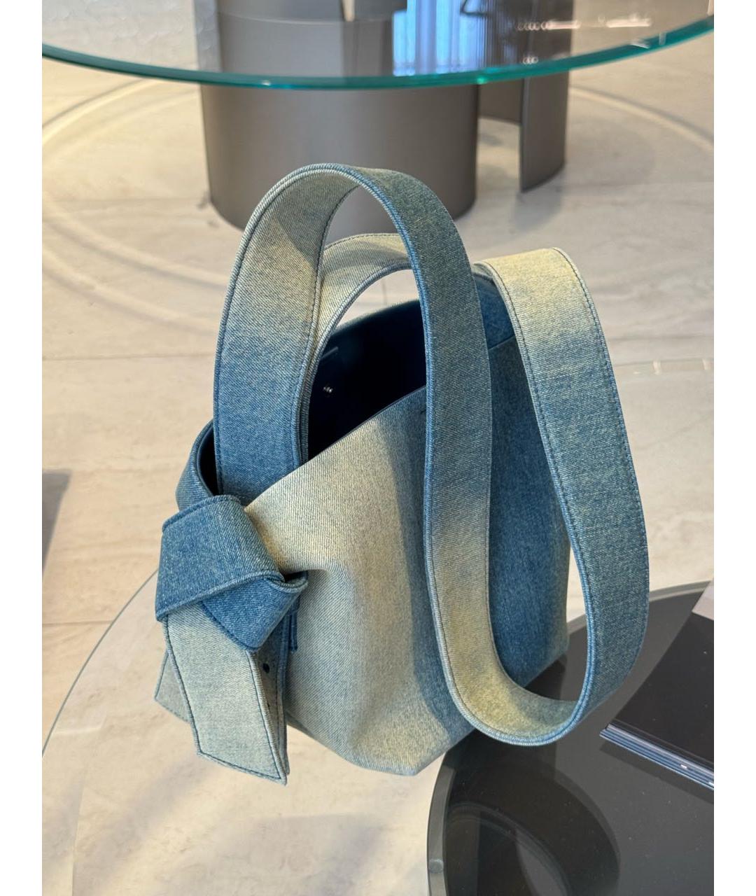 ACNE STUDIOS Голубая деним сумка через плечо, фото 5