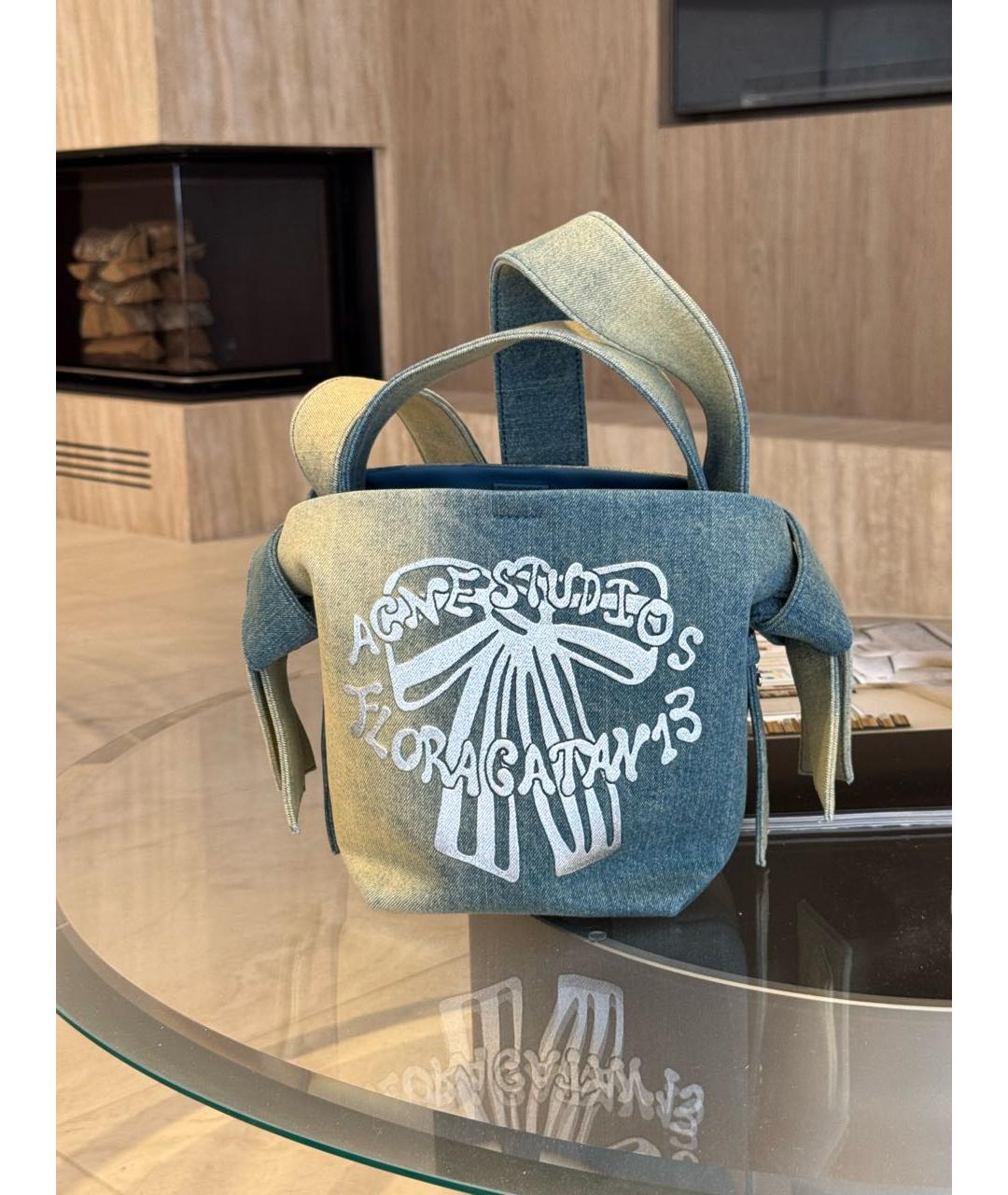 ACNE STUDIOS Голубая деним сумка через плечо, фото 2