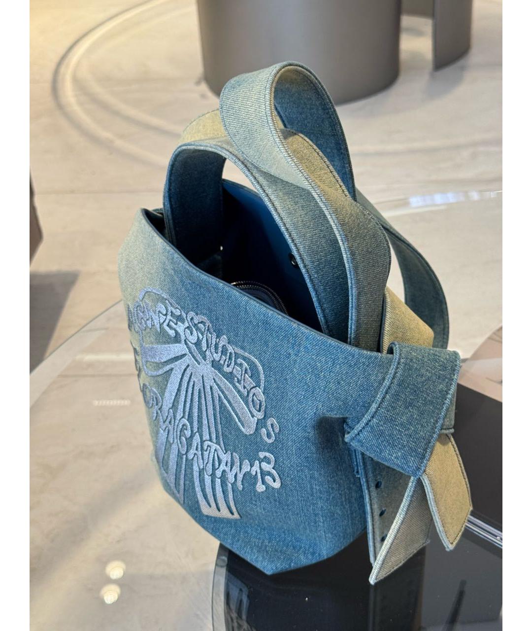 ACNE STUDIOS Голубая деним сумка через плечо, фото 4